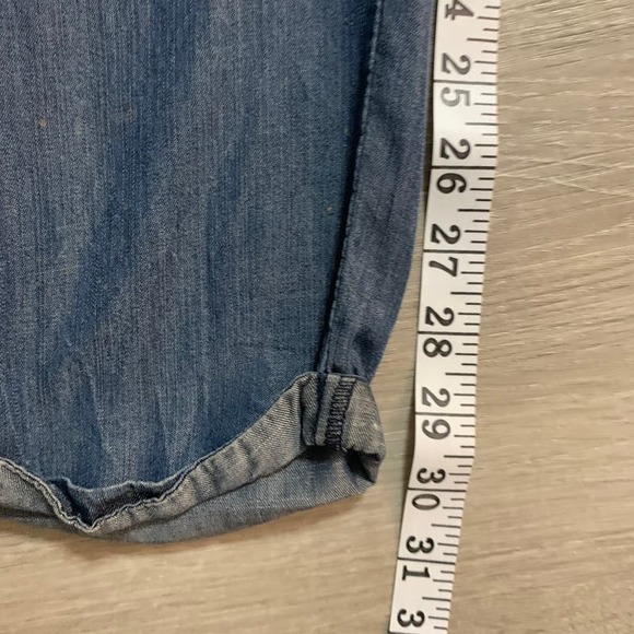 Love Stitch Tencel Chambray Jumpsuit Drawstring Waist Sleeveless Blue Size M - Picture 11 of 11